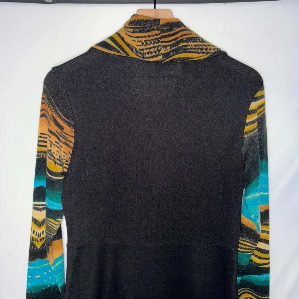 Y2K Boho Earthy Long Sleeve Mini Sweater Dress Cowl Neck Grunge‎ Fairy - Picture 7 of 9